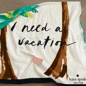Kate Spade Oversized Beach Towel - I Need a Vacation 40 X 70"